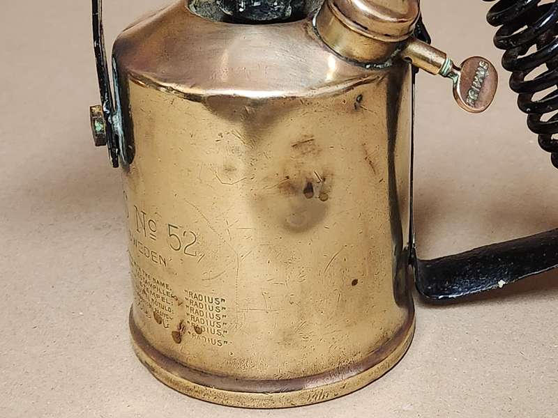 Vintage Radius No 52 Brass Blow Torch