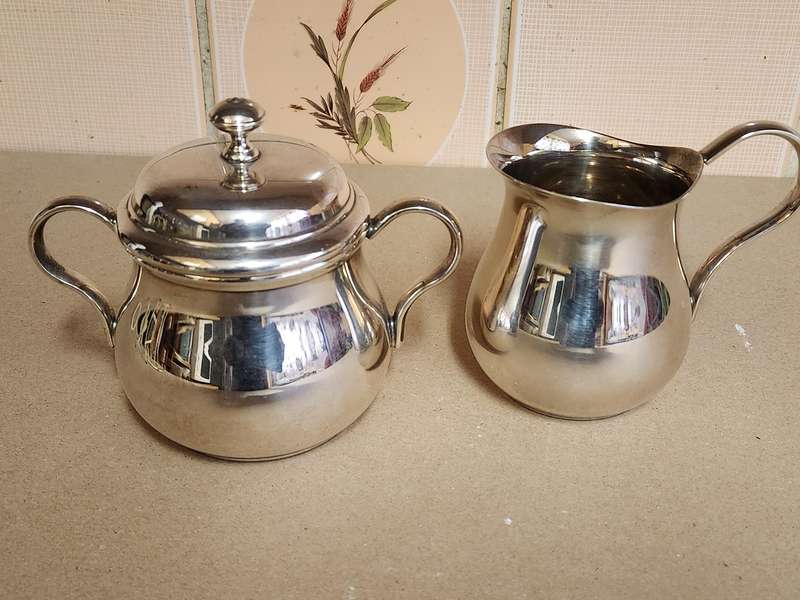 Vintage Christofle France Silver Plated Milk and Sugar Bowl