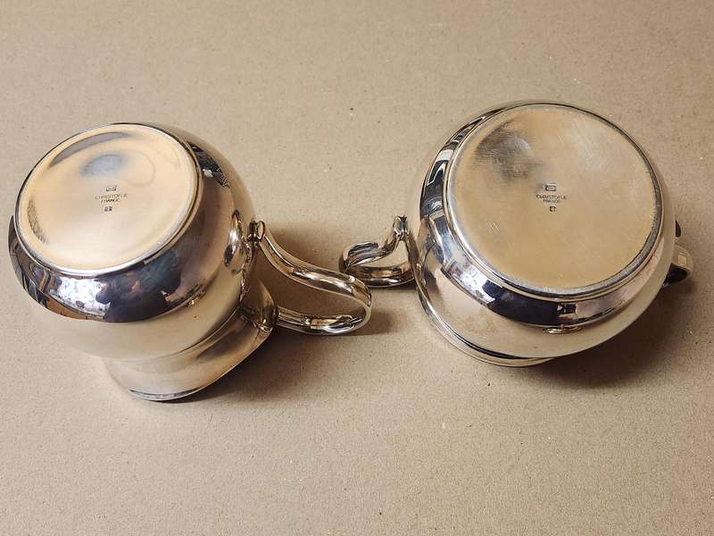 Vintage Christofle France Silver Plated Milk and Sugar Bowl