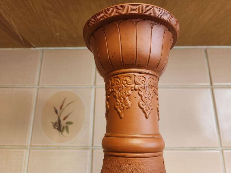 20th Century Oriental Clay Vase with Dragon Motif