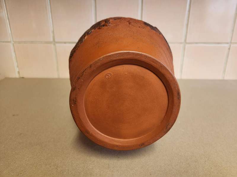 20th Century Oriental Clay Vase with Dragon Motif