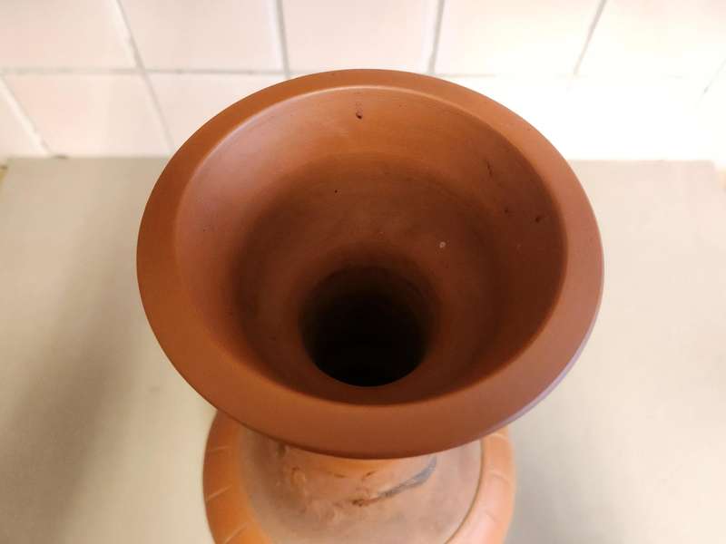20th Century Oriental Clay Vase with Dragon Motif