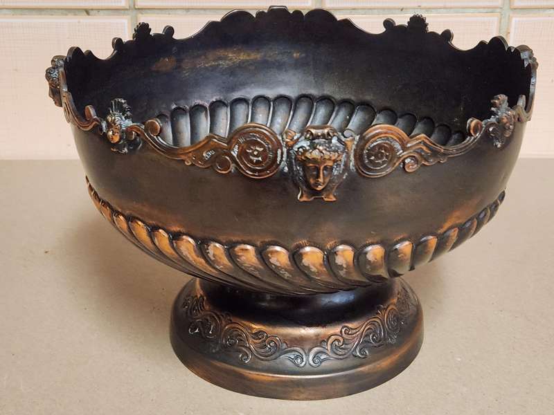 EXQUISITE VINTAGE COPPERTONE BRASS MONTEITH STYLE PEDESTAL CHAMPAGNE COOLER