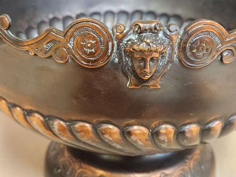 EXQUISITE VINTAGE COPPERTONE BRASS MONTEITH STYLE PEDESTAL CHAMPAGNE COOLER