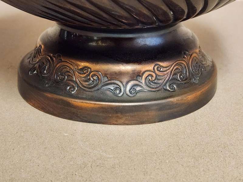 EXQUISITE VINTAGE COPPERTONE BRASS MONTEITH STYLE PEDESTAL CHAMPAGNE COOLER