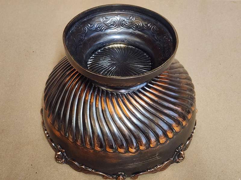 EXQUISITE VINTAGE COPPERTONE BRASS MONTEITH STYLE PEDESTAL CHAMPAGNE COOLER