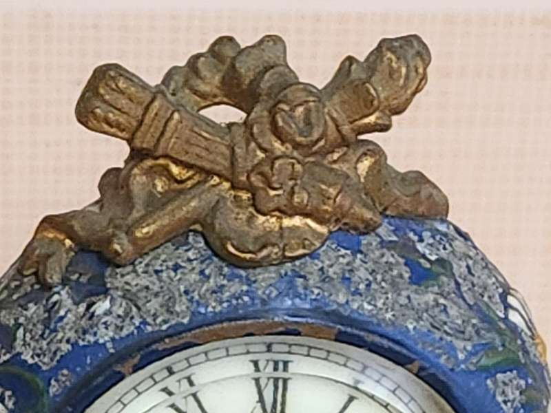 ANTIQUE ANSONIA FRENCH GILT BRONZE CHERUB MANTLE CLOCK
