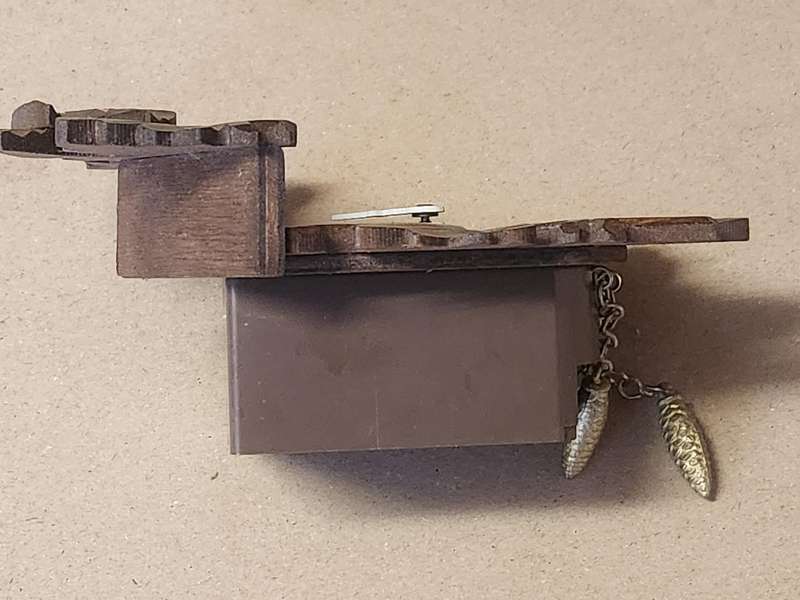 J ENGSTLER MINIATURE CUCKOO CLOCK IN WORKING CONDITION