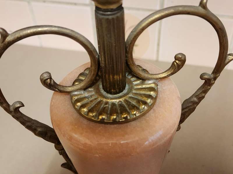Mid-century Onyx Marble and Brass Footed Lamp - 1 of 2