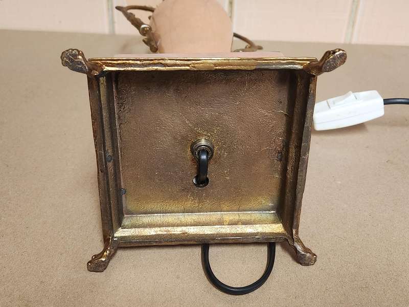 Mid-century Onyx Marble and Brass Footed Lamp - 1 of 2