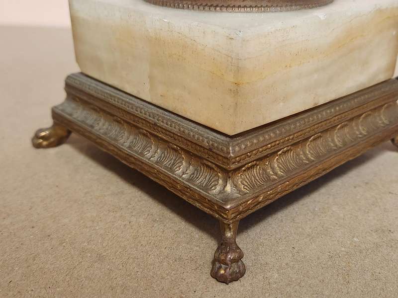 Mid-century Onyx Marble and Brass Footed Lamp - Set of 2