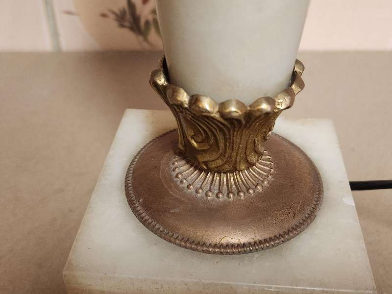 Mid-century Onyx Marble and Brass Footed Lamp - Set of 2