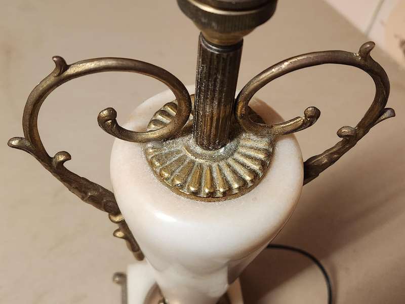 Mid-century Onyx Marble and Brass Footed Lamp - Set of 2