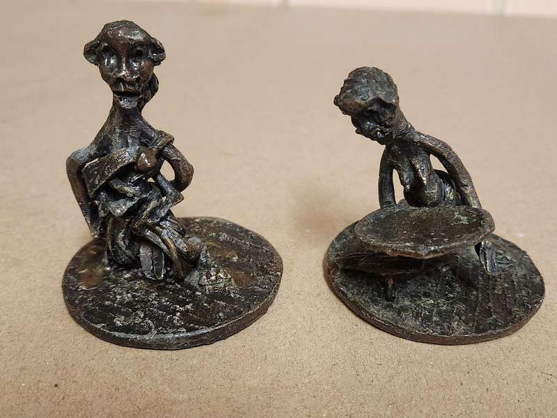 Set of six ethnic African metal figurines