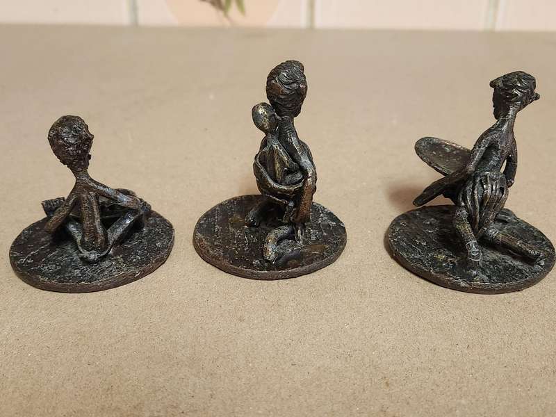 Set of six ethnic African metal figurines