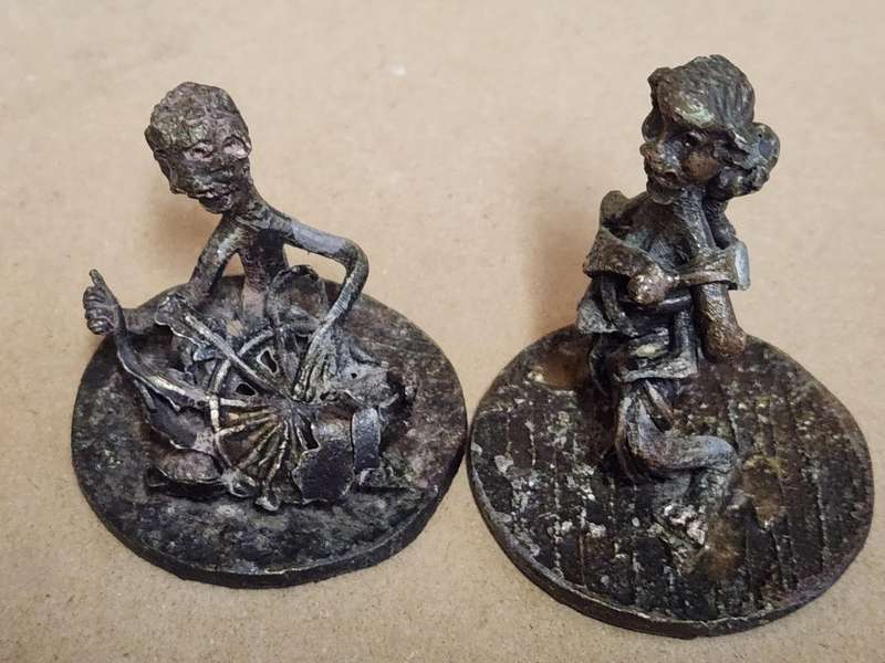 Set of six ethnic African metal figurines