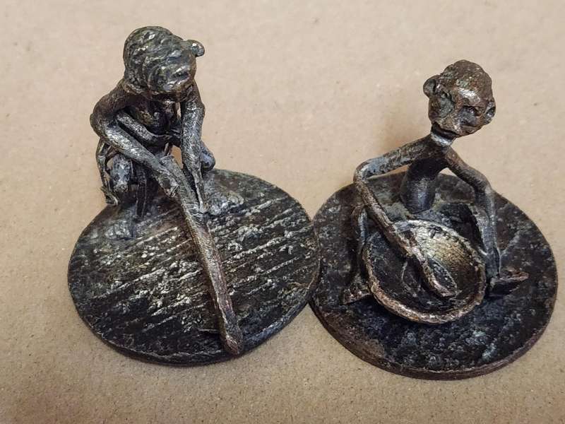 Set of six ethnic African metal figurines