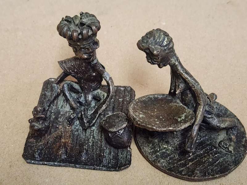 Set of six ethnic African metal figurines