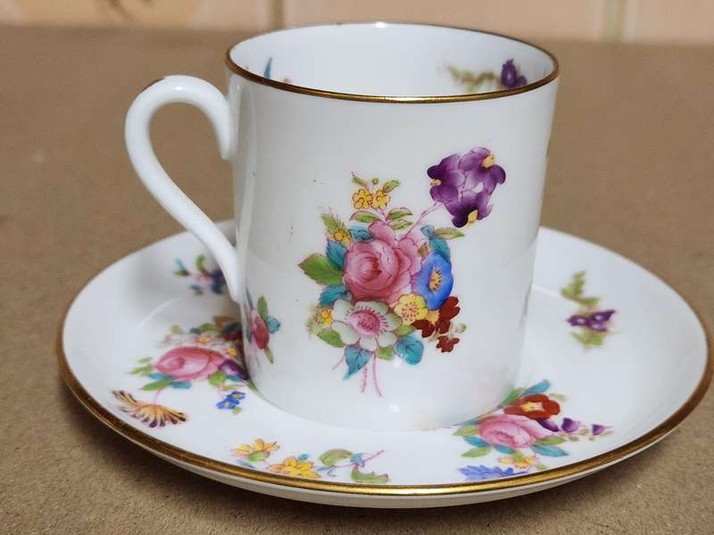 STUNNING SPODE COPELANDS CHINA CREAMER AND ONE DEMITASSE CUP AND SAUCER