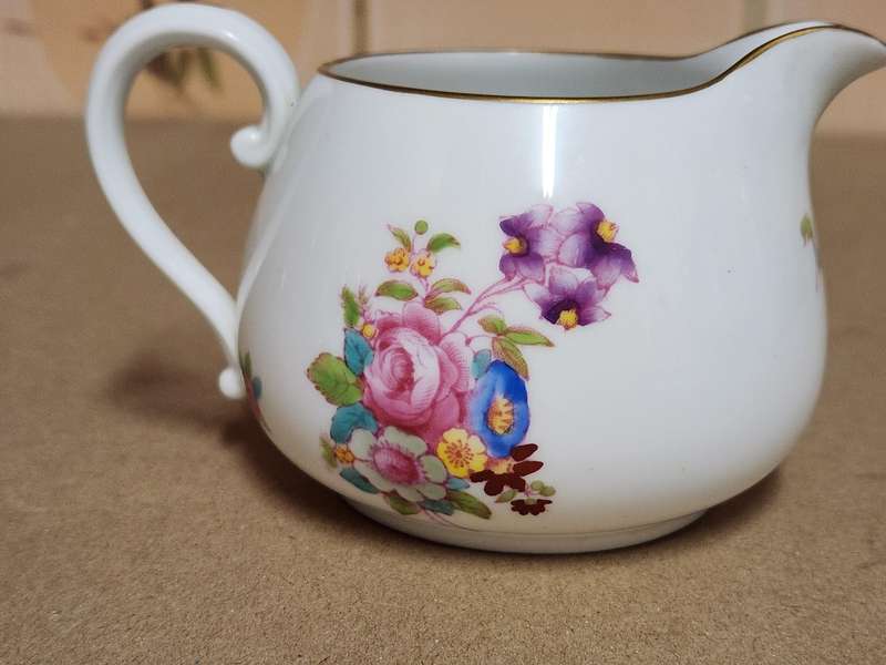 STUNNING SPODE COPELANDS CHINA CREAMER AND ONE DEMITASSE CUP AND SAUCER