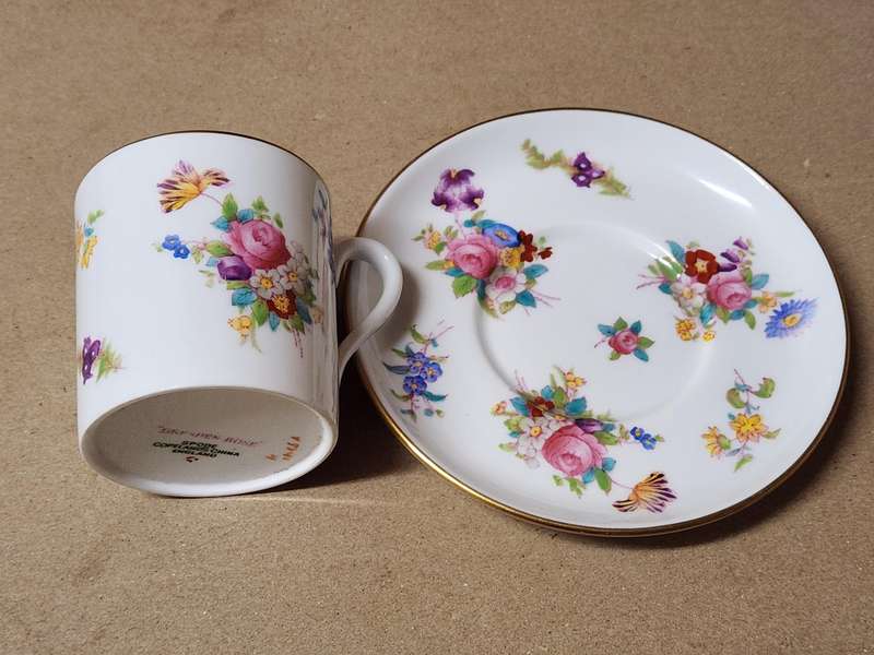 STUNNING SPODE COPELANDS CHINA CREAMER AND ONE DEMITASSE CUP AND SAUCER