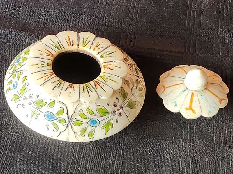 VINTAGE WOOD AND BONE OPIUM HOLDER