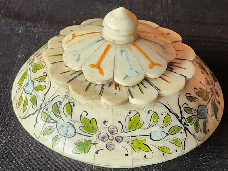 VINTAGE WOOD AND BONE OPIUM HOLDER