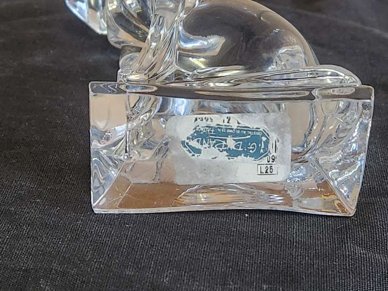 BEAUTIFUL J G DU RAND FRANCE CRYSTAL SPHINX CAT