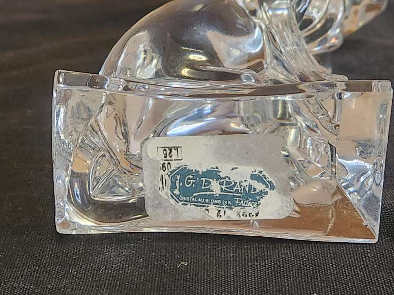 BEAUTIFUL J G DU RAND FRANCE CRYSTAL SPHINX CAT