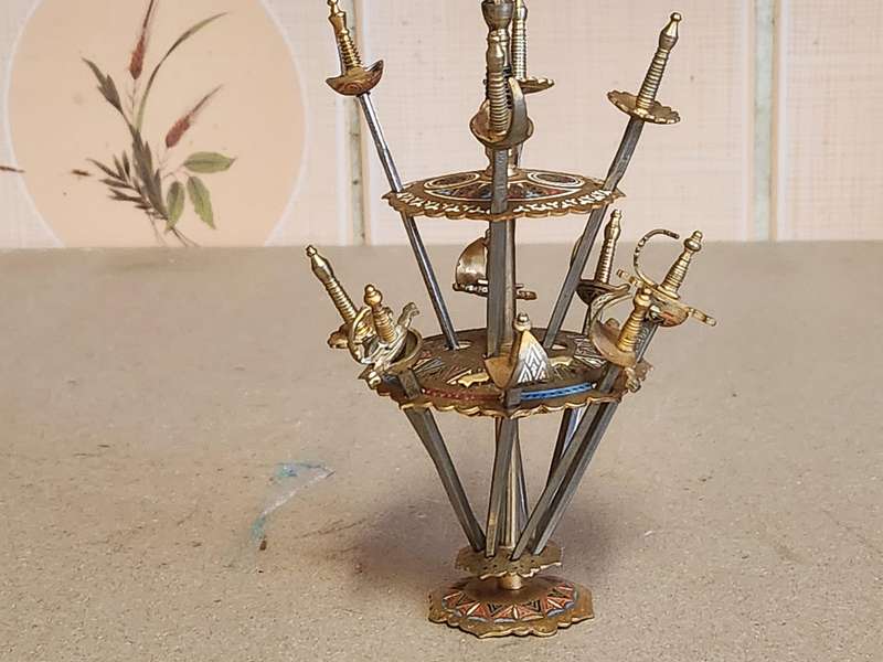 TOLEDO MINIATURE SWORDS SET ON A STAND