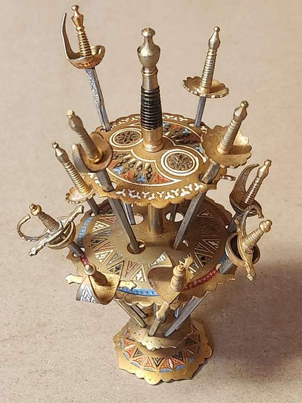 TOLEDO MINIATURE SWORDS SET ON A STAND