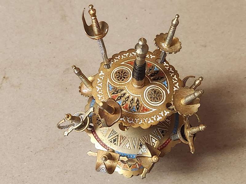 TOLEDO MINIATURE SWORDS SET ON A STAND