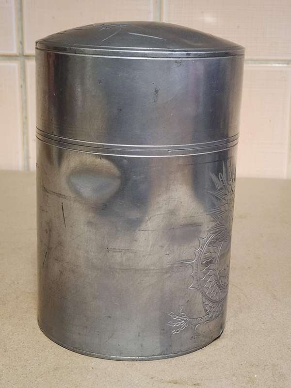 CHINESE KUT HING SWATOW PEWTER TEA CADDY