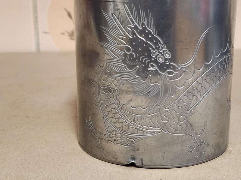 CHINESE KUT HING SWATOW PEWTER TEA CADDY