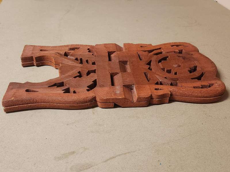 VINTAGE HAND CARVED FOLDING BOOK STAND, BIBLE HOLDER