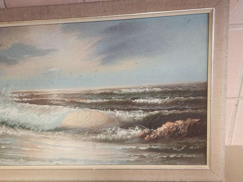 ORIGINAL ON BOARD SEASCAPE BY H GAILEY
