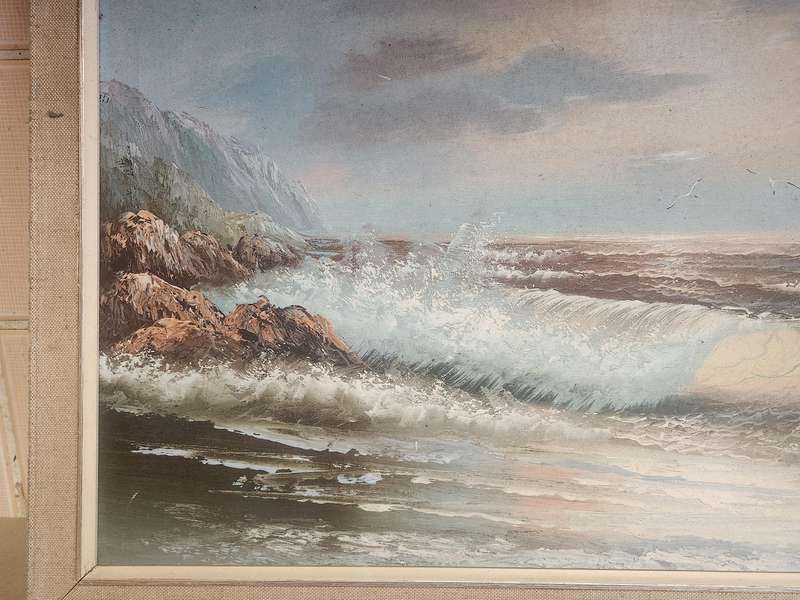 ORIGINAL ON BOARD SEASCAPE BY H GAILEY
