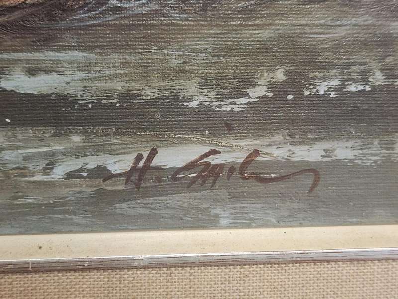 ORIGINAL ON BOARD SEASCAPE BY H GAILEY