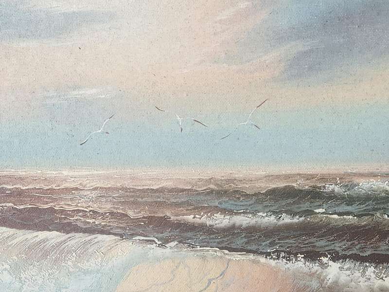 ORIGINAL ON BOARD SEASCAPE BY H GAILEY