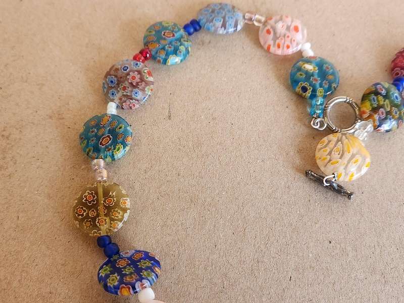 Vintage Murano Millefiori Glass Bead Necklace