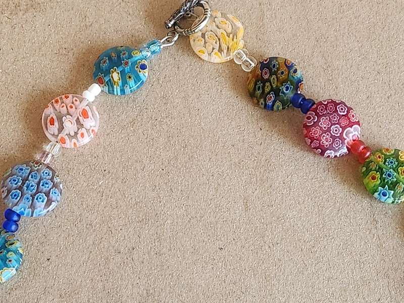 Vintage Murano Millefiori Glass Bead Necklace
