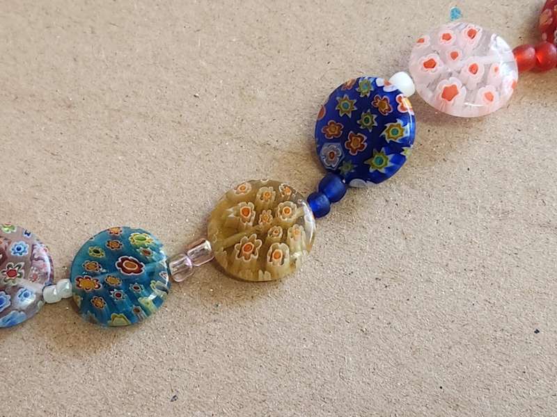 Vintage Murano Millefiori Glass Bead Necklace