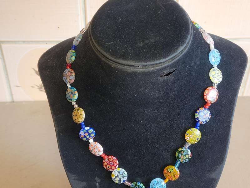 Vintage Murano Millefiori Glass Bead Necklace