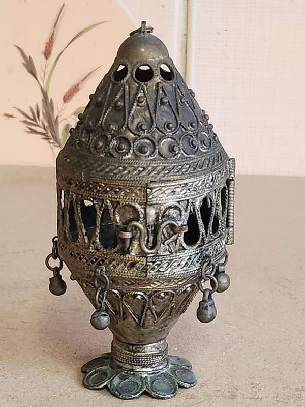 RARE VINTAGE SILVER PLATED EASTERN INCENSE BURNER