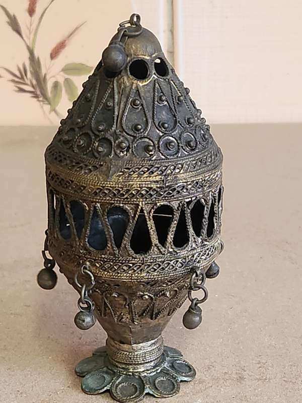 RARE VINTAGE SILVER PLATED EASTERN INCENSE BURNER