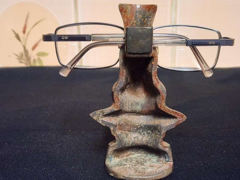RARE 1950S SALVADORE DALI BRONZED CAST IRON GLASSES HOLDER