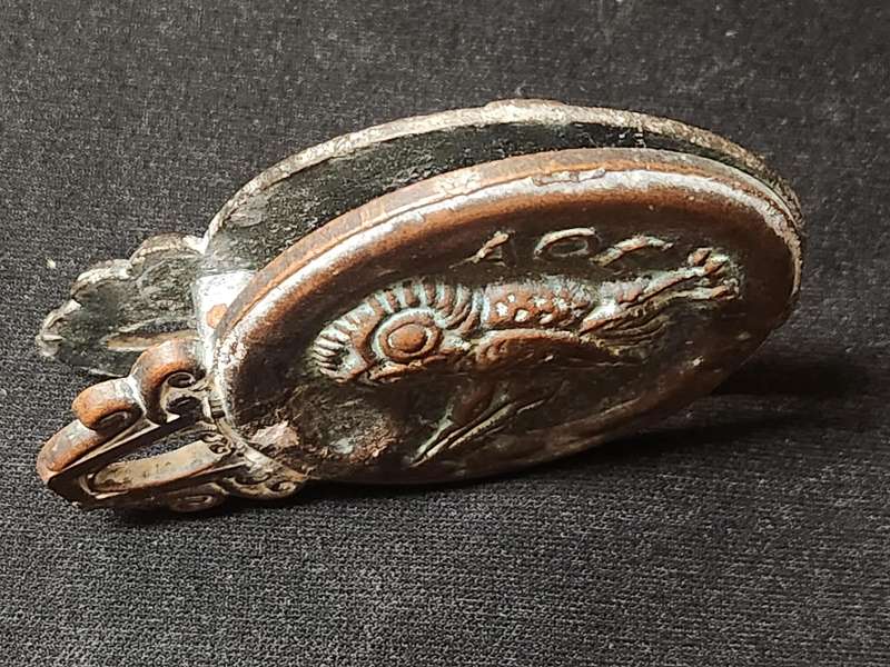1940s OWL OF ATHENA PARTHENON BRONZE GREEK LETTER CLIP
