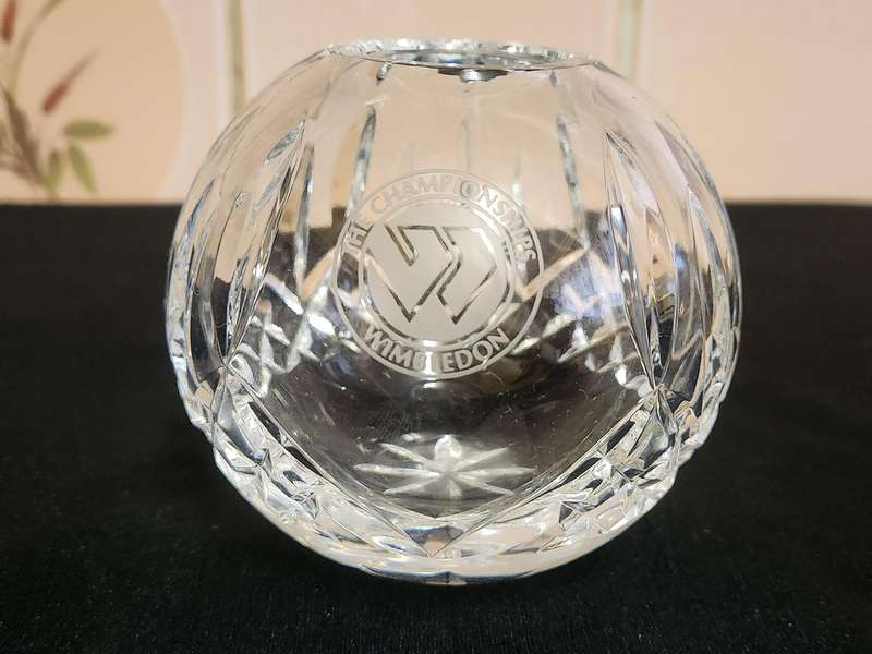 Waterford cut glass crystal bowl with the Wimbledon emblem