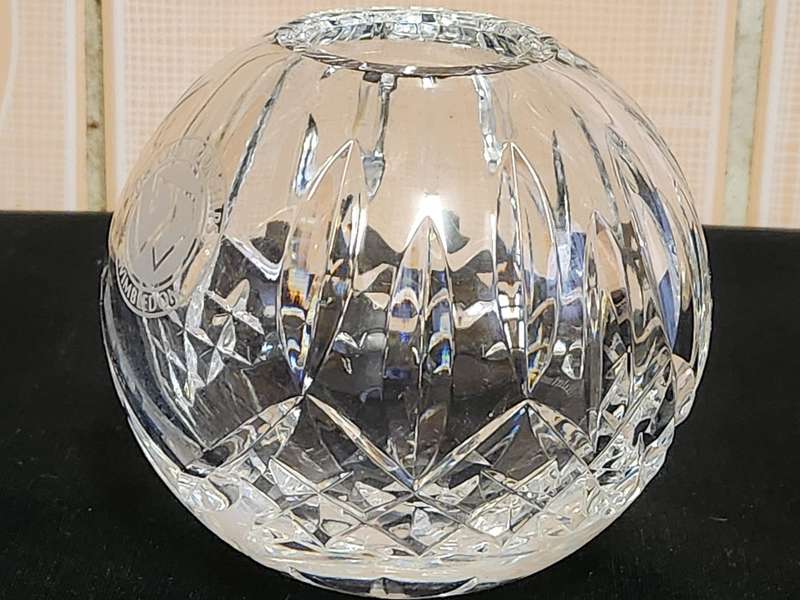 Waterford cut glass crystal bowl with the Wimbledon emblem