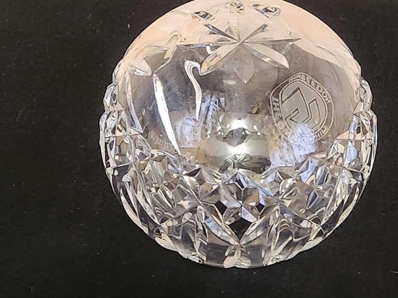 Waterford cut glass crystal bowl with the Wimbledon emblem